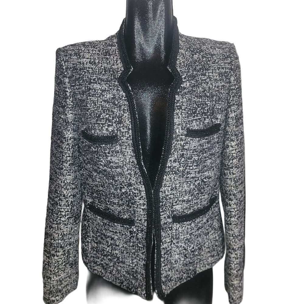 Tommy hilfiger Black and White Heathered Knit Blazer 8